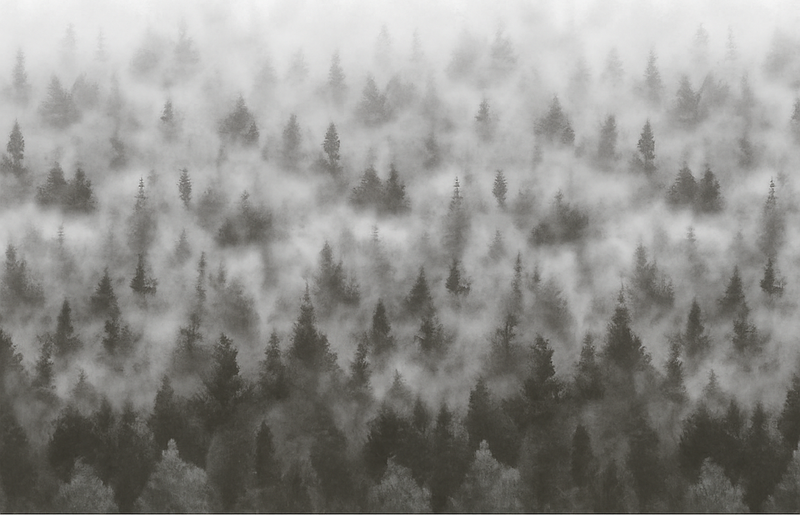 Vinylmatta sovrum 3d dimmig mysterisk berg - Tenstickers