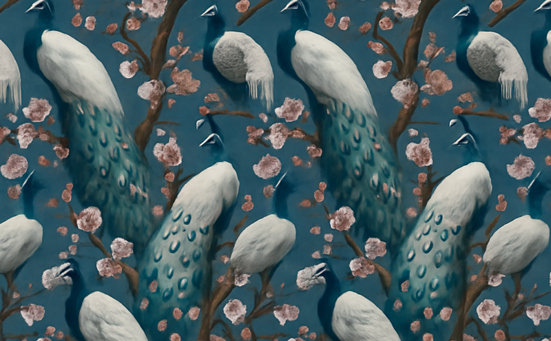 Vinylmatta sovrum eleganta vackra påfåglar - Tenstickers