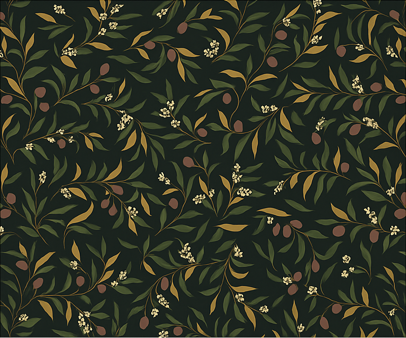 Vinylmatta sovrum enkel repetitiv blommönster - Tenstickers