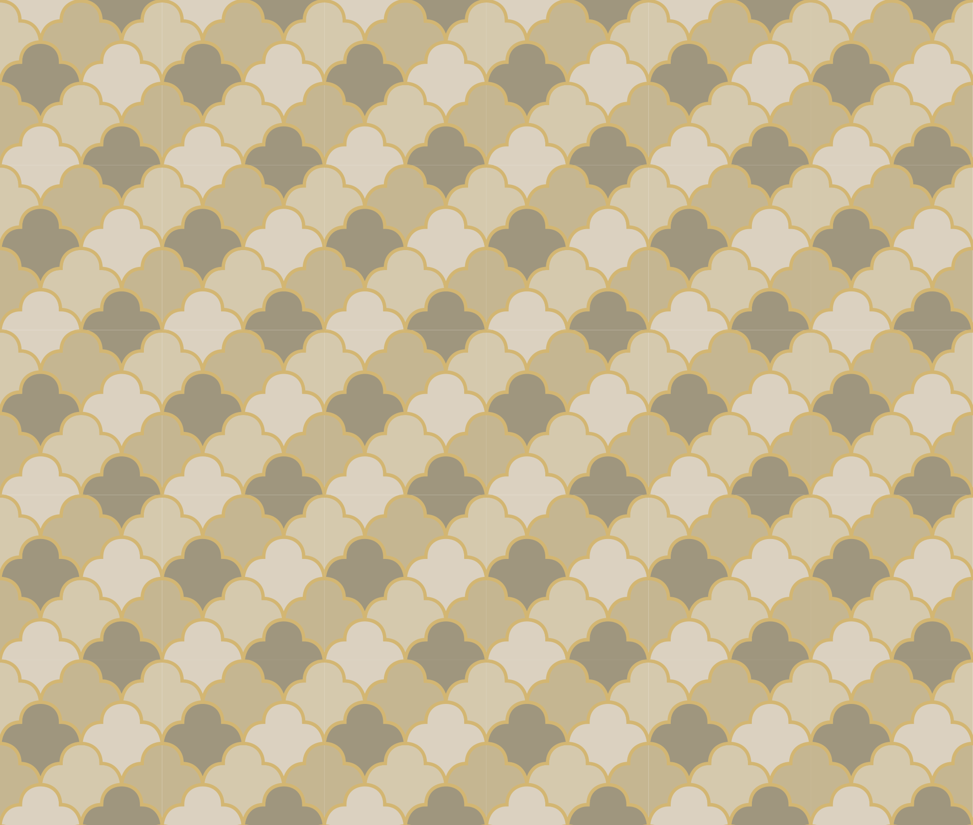 Vinylmatta sovrum beige art deco mönster - Tenstickers