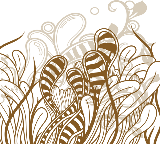 Vinylmatta sovrum abstrakta växtmotiv - Tenstickers