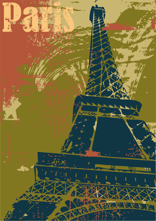 Vinylmatta sovrum paris dekoration poster - Tenstickers