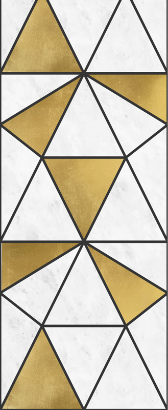 Vinylmatta studera geometrisk marmor effekt - Tenstickers