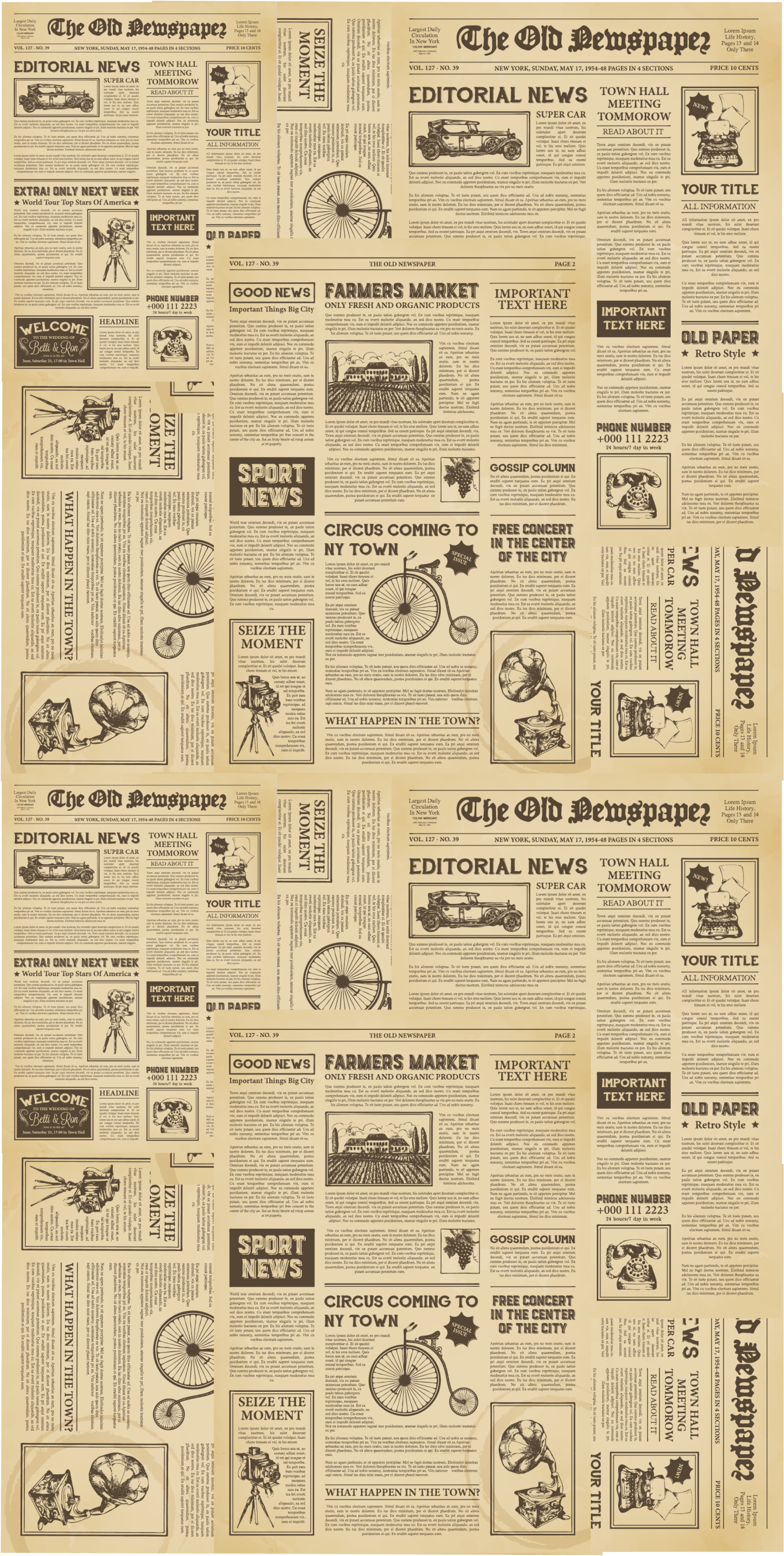 Vinylmatta studera vintage amerikansk tidning - Tenstickers