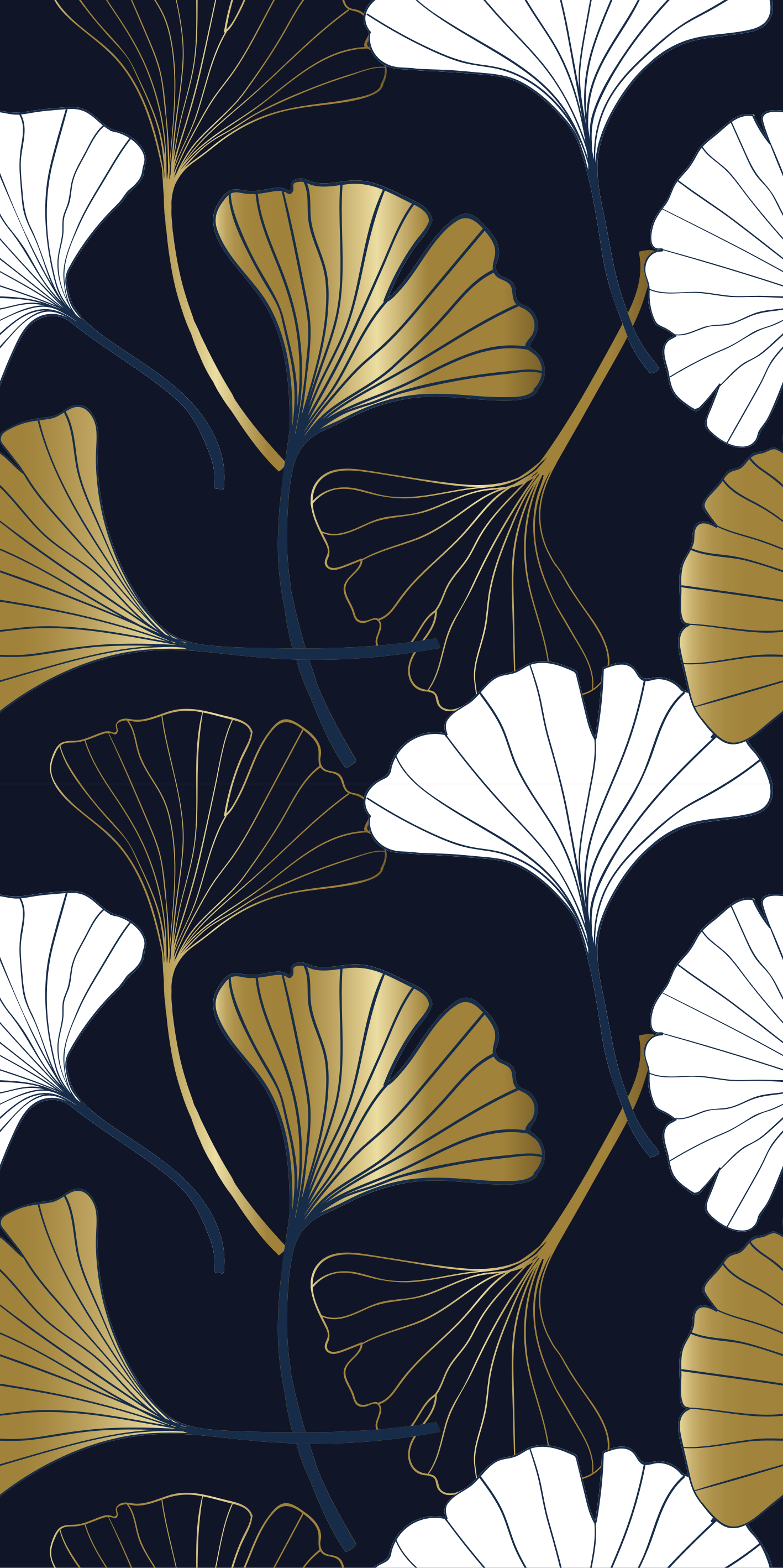 Vinylmatta studera pr präglade ginkgo blad - Tenstickers