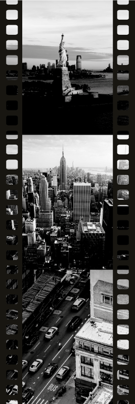 Vinylmatta sovrum nyc fototape collage - Tenstickers