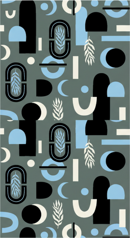 Vinylmatta sovrum geometrisk bakgrund med abstrakt form - Tenstickers