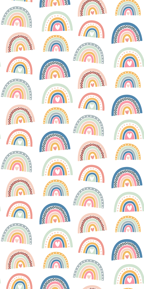Vinylmatta sovrum färgglada minimalistiska regnbågar - Tenstickers