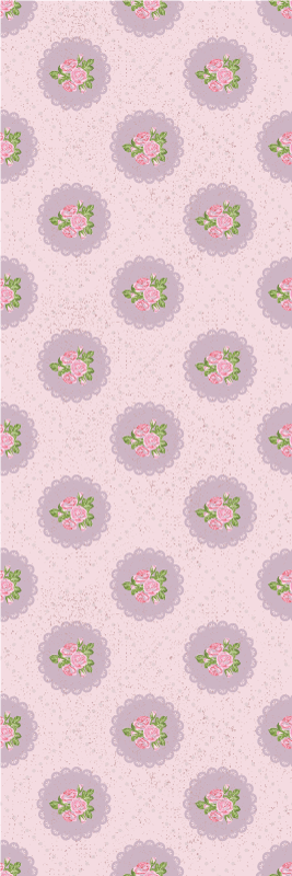 Vinylmatta sovrum shabby chic rosa rutigt mönster - Tenstickers