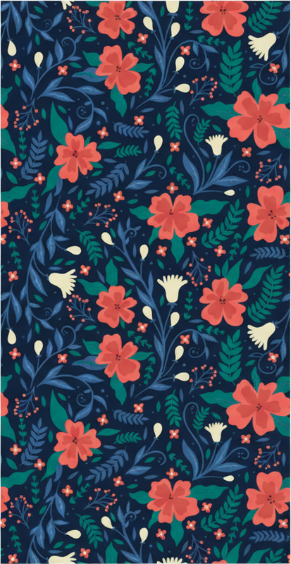 Vinylmatta sovrum nordisk stil konstnärliga blommor - Tenstickers