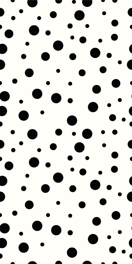 Vinylmatta sovrum polka svart och vit mönster - Tenstickers