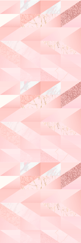 Vinylmatta sovrum med gullig rosa geometrisk bakgrund - Tenstickers