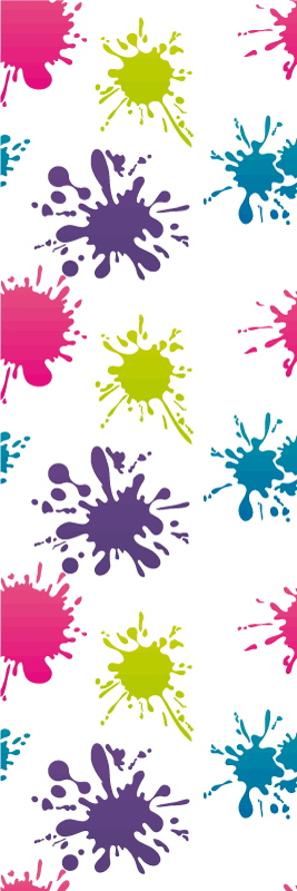 Vinylmatta sovrum i flerfärgad splash - Tenstickers