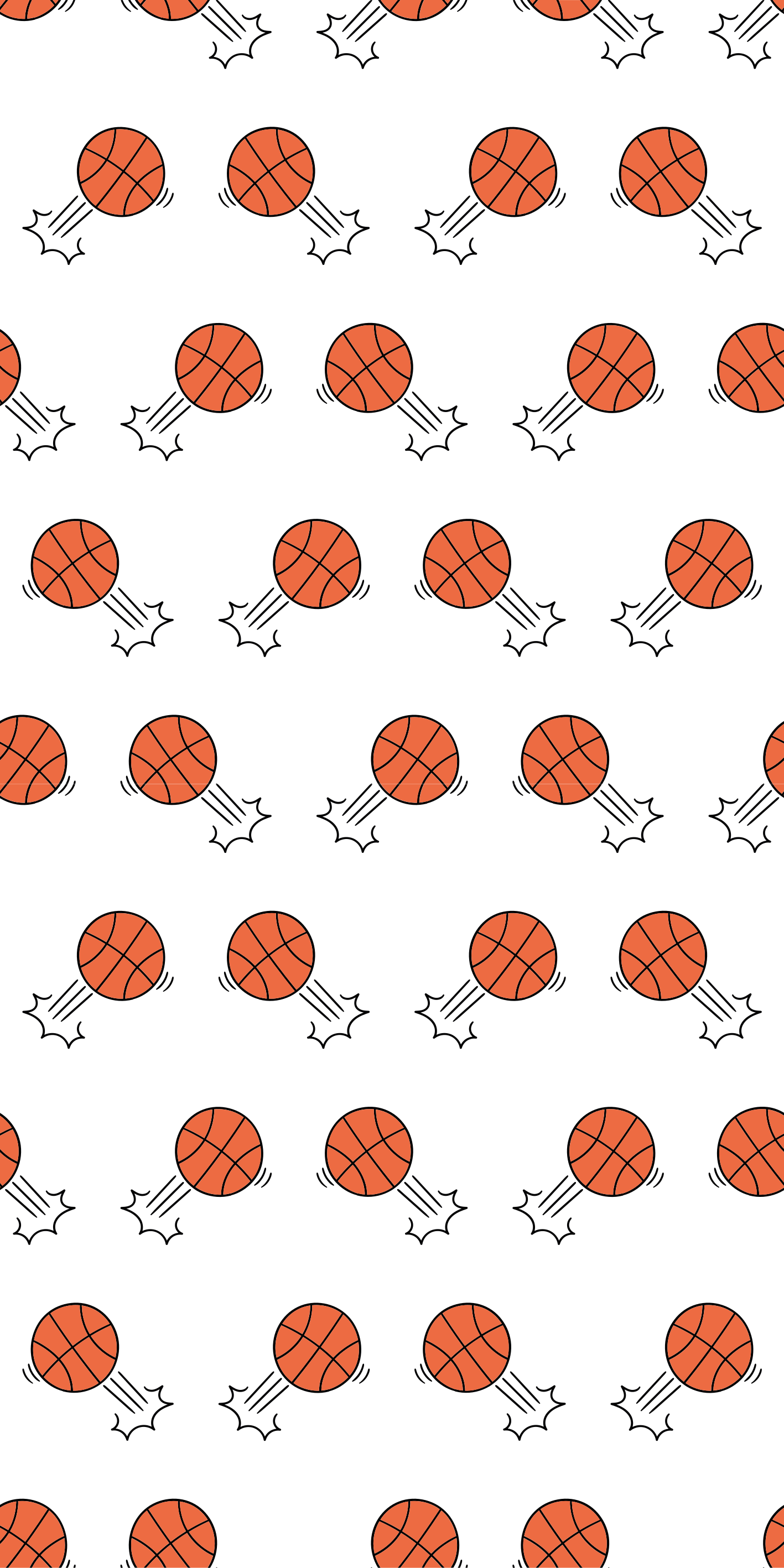 Vinylmatta sovrum bakgrund av handritade basketbollar - Tenstickers