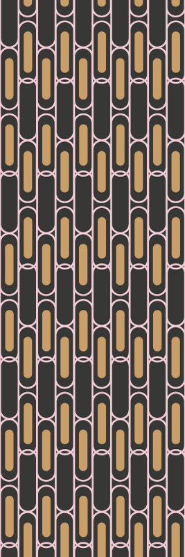 Vinylmatta sovrum brun och rosa vertikal geometrisk mönster - Tenstickers