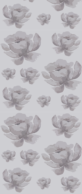 Vinylmatta sovrum grå 80-tals blommönster - Tenstickers