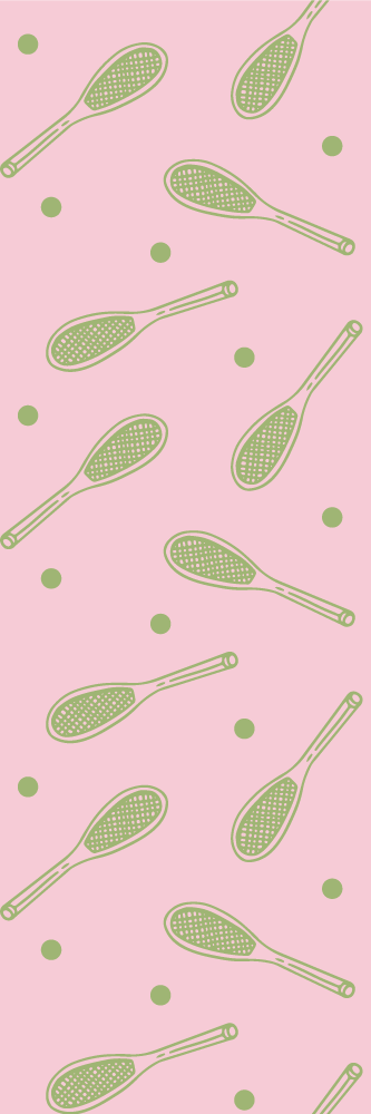 Vinylmatta sovrum sömlösa tennisrackets design - Tenstickers