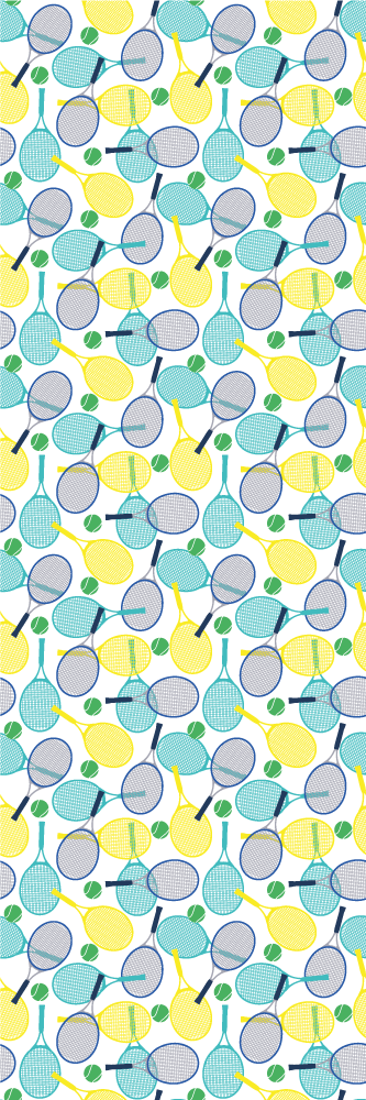 Vinylmatta sovrum färgglada racketmönster - Tenstickers