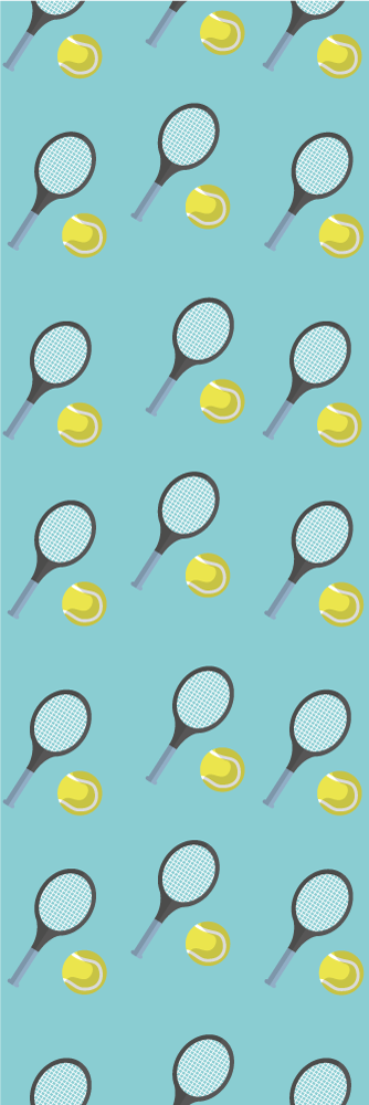 Vinylmatta sovrum tennisracketar och tennisbollar mönster - Tenstickers