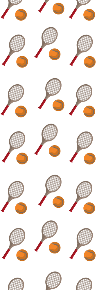 Vinylmatta sovrum racketar med orange tennisbollar - Tenstickers