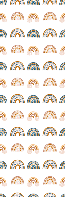 Vinylmatta sovrum mönster av handritad höstregnbåge - Tenstickers