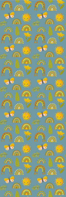 Vinylmatta sovrum mönster med slarvigt tjockt handritat - Tenstickers