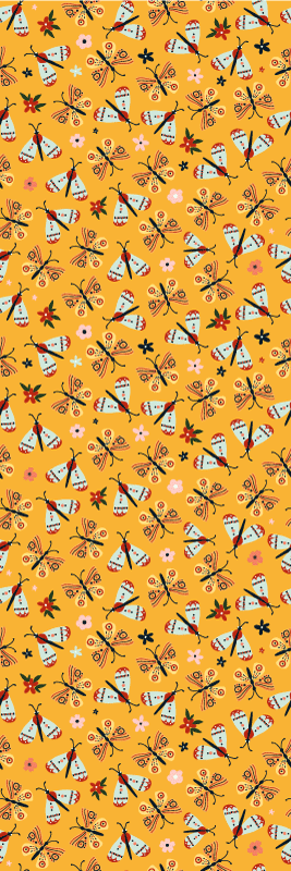 Vinylmatta sovrum handritade fjärilar - Tenstickers