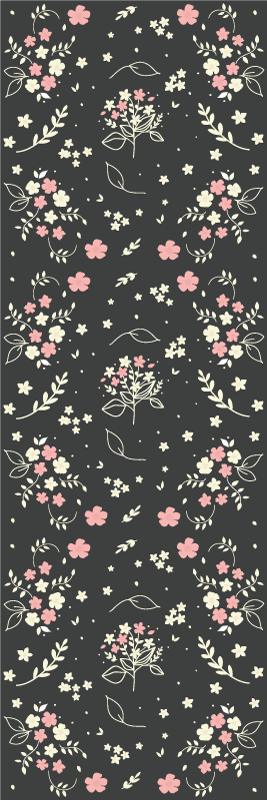 Vinylmatta sovrum grå bakgrund med små rosa - Tenstickers