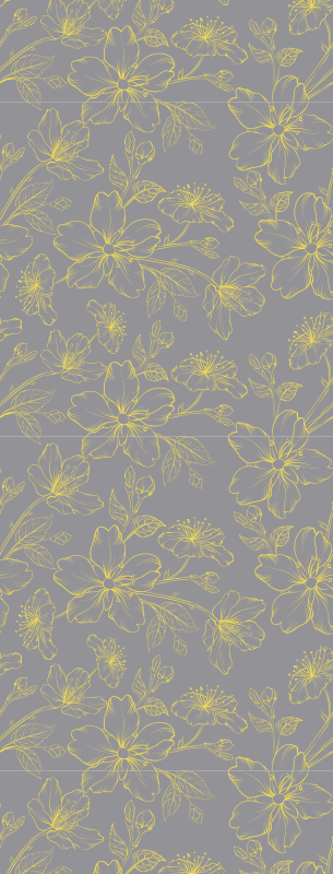 Vinylmatta sovrum pantone floral - Tenstickers