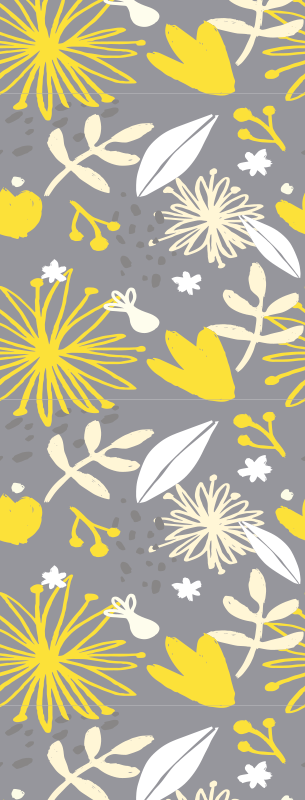Vinylmatta sovrum pantone vintage blommor - Tenstickers