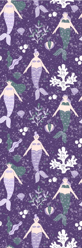 Mermaid splash vinylmatta sovrum - Tenstickers