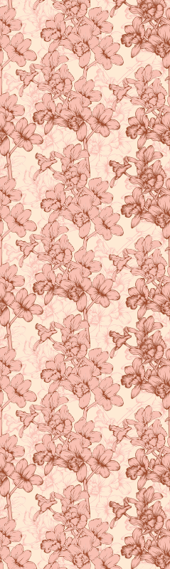 Vinylmatta sovrum vintage 3d blommor - Tenstickers