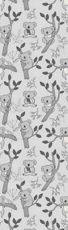 Vinylmatta sovrum grå koala mönster - Tenstickers