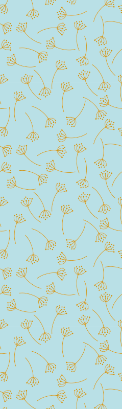 Vinylmatta sovrum blå nordiska växter - Tenstickers