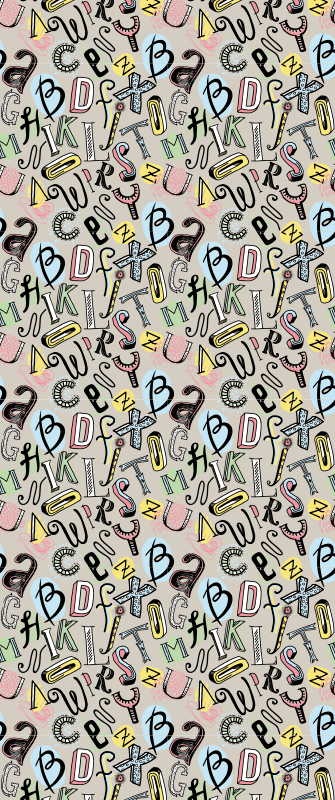 Vinylmatta sovrum nordisk alfabet - Tenstickers