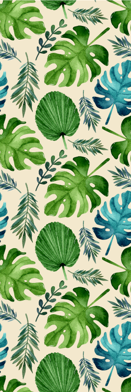 Vinylmatta sovrum tropisk grönt bladmönster - Tenstickers