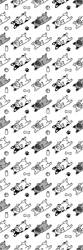 Vinylmatta sovrum mönster av svarta och grå hundar - Tenstickers