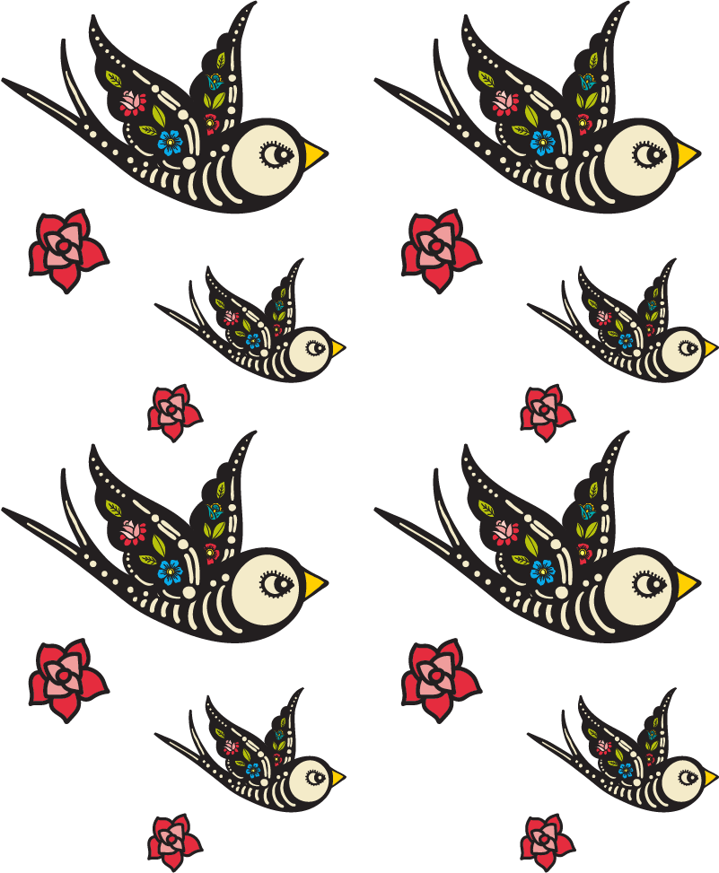 Vinylmatta sovrum pajaritos mexicanos - Tenstickers