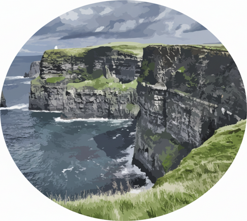 Vinylmatta sovrum irlands klippor - Tenstickers