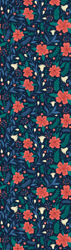 Vinylmatta scandinaviska nordiska konstblommor - Tenstickers