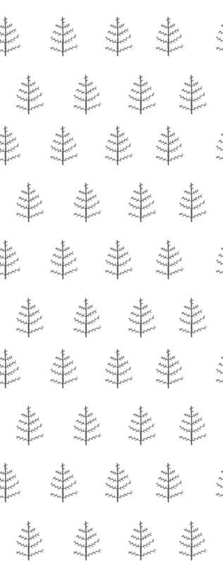 Vinylmatta scandinaviska grå minimalistiska trädformer - Tenstickers