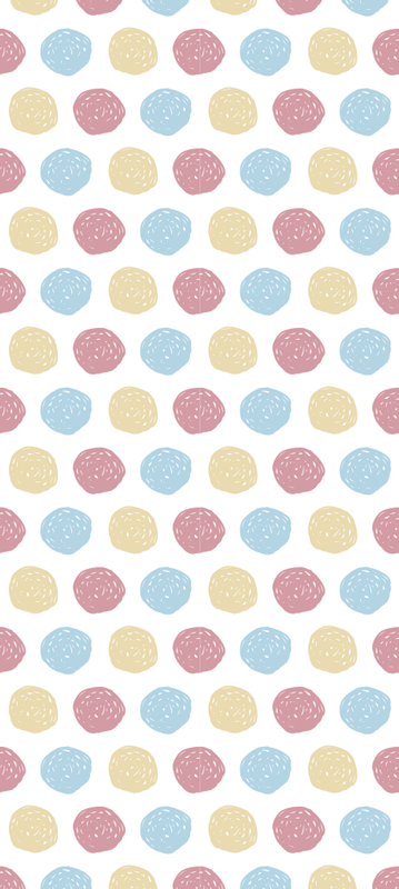 Vinylmatta scandinaviska pastellfärgade prickar - Tenstickers