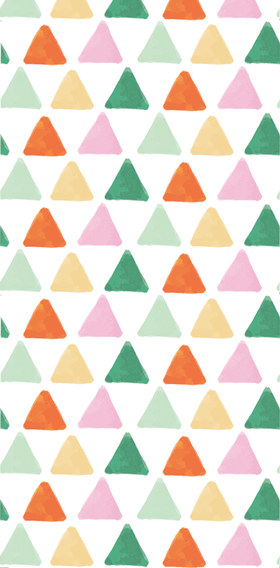 Vinylmatta scandinaviska pastellfärgade trianglar mönster - Tenstickers