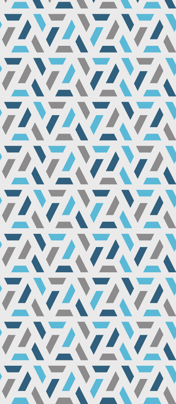 Vinylmatta scandinaviska blå och grön geometrisk mönster - Tenstickers