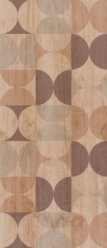 Vinylmatta scandinaviska brun geometrisk trädesign - Tenstickers