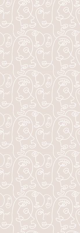 Vinylmatta scandinaviska nordisk design rosa och vit mönster - Tenstickers