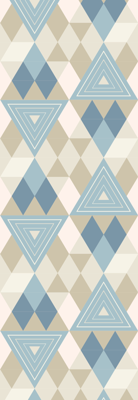 Vinylmatta scandinaviska med geometriskt blått mönster - Tenstickers