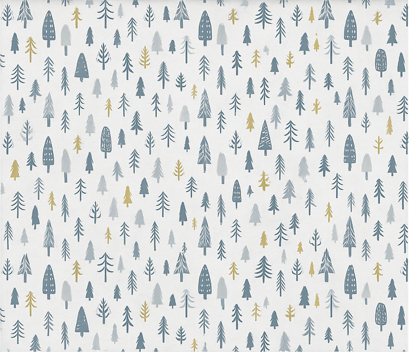 Vinylmatta scandinaviska nordisk vinter skogsscen - Tenstickers