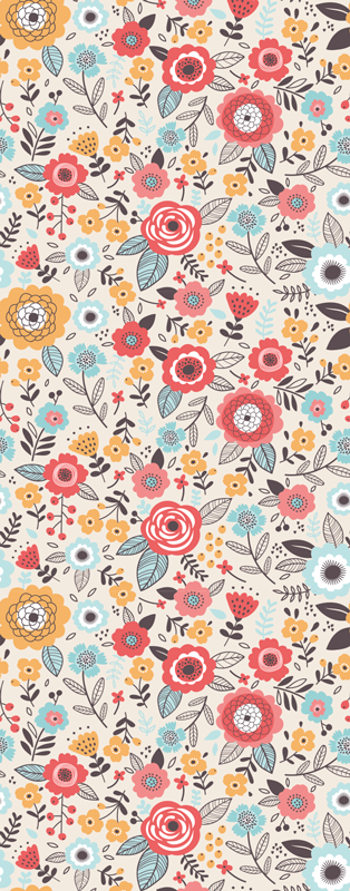 Vinylmatta natur blommönster ditsy - Tenstickers