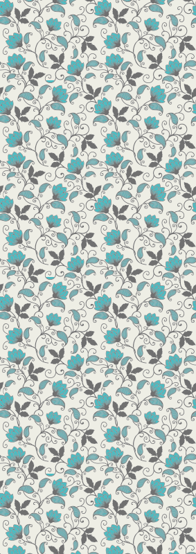 Vinylmatta natur teal lotusblomma - Tenstickers